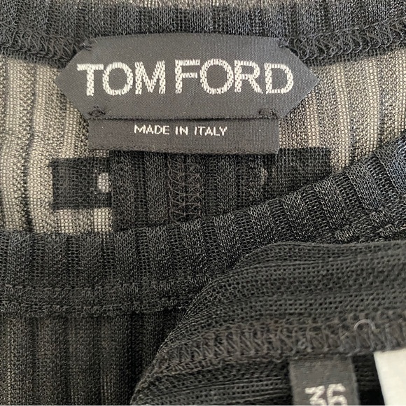 TOM FORD Rib Transparent Jersey Fitted T-Shirt - Picture 14 of 15